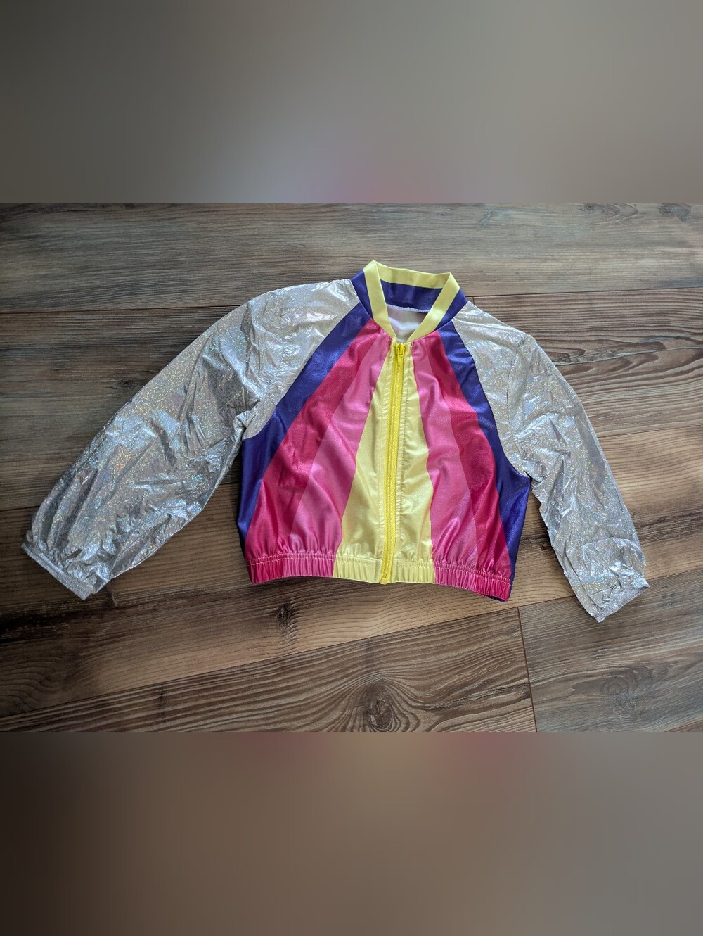 Weissman Metallic Colorblock Youth Girls Dance Full Zip Costume Jacket 13380